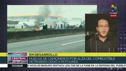 Brasil:Camioneros rechazan alza en combustibles, ya son 4 días de paro