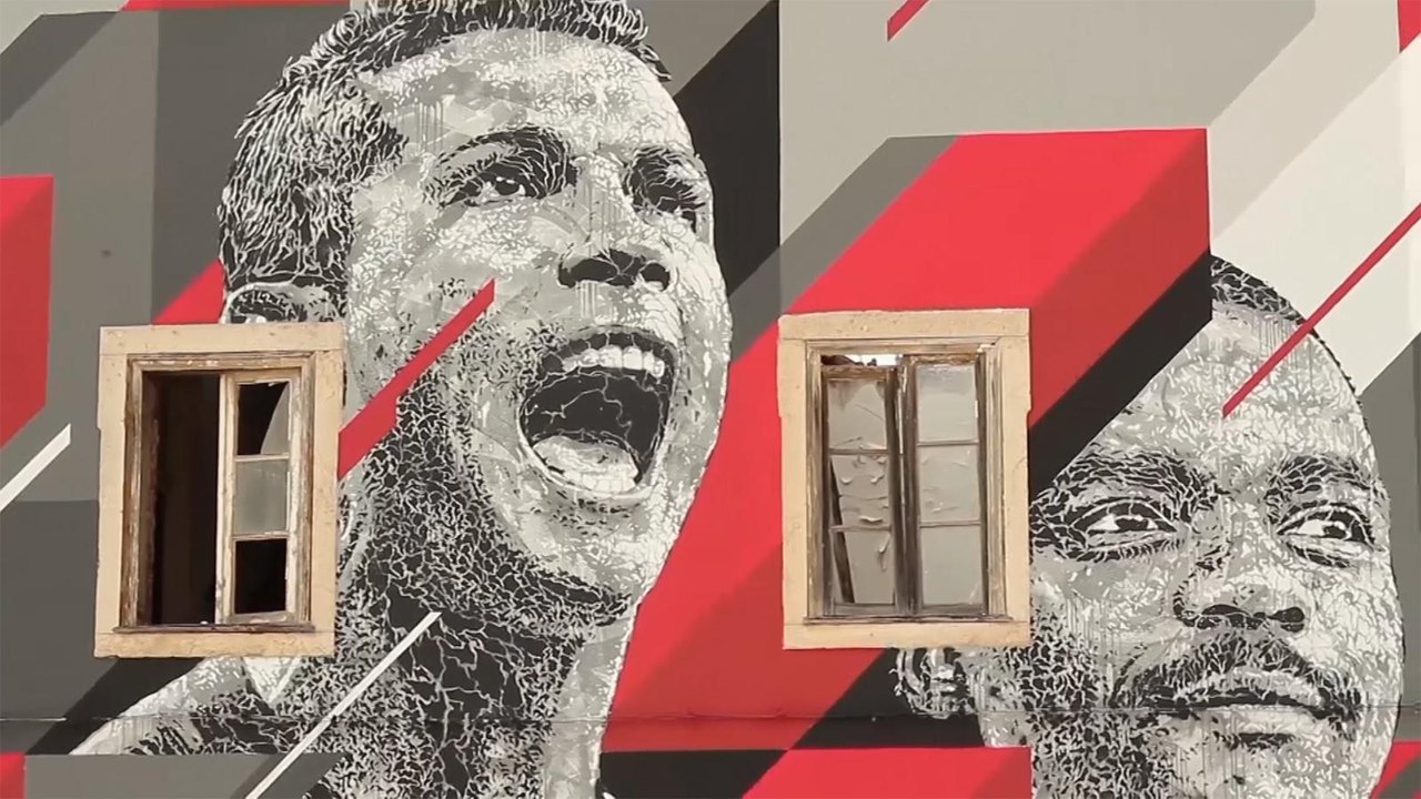 لوحات على الجدران تخلد نجوم المنتخب البرتغالي