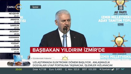 Başbakan Yıldırım İzmir'de