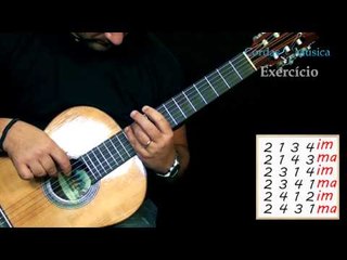 "EXERCÍCIO" (Nível 1) Tabela de Digitação nº3 no Violão - Cordas e Música (Farofa) Aul.13/Vio./Mod.2