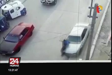 Chosica: auto atropella a transeúnte que se encontraba en vereda