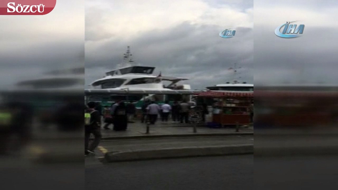 Beşiktaş iskelesinde korku dolu anlar