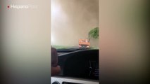 Camioneros alemanes fueron sorprendidos por un enorme tornado