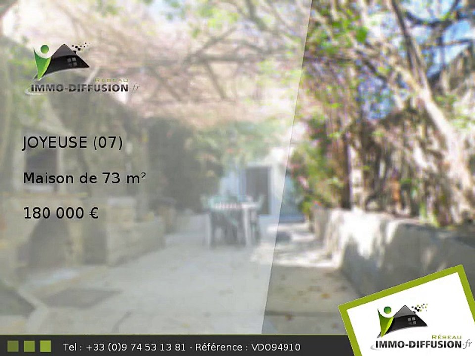 Maison A vendre Joyeuse 73m2 - Centre village de Joyeuse