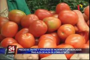 Suben precios de alimentos en algunos mercados tras alza de combustible