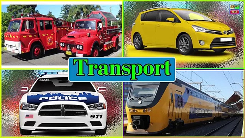 Names and Sounds of Vehicles Learning Videos Cars for Kids Transportation sounds