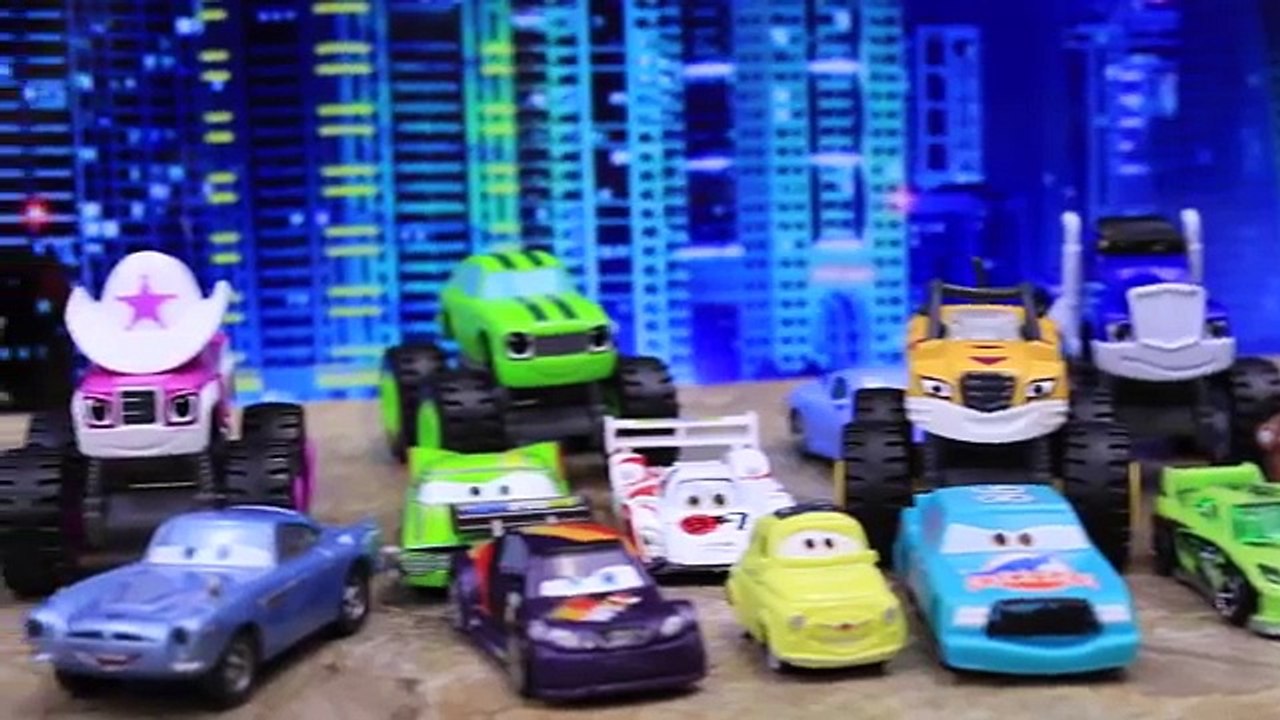 Disney Cars and Blaze and the Monster Machines Ride the Hulk Smash Spin-Out Hot Wheels Set