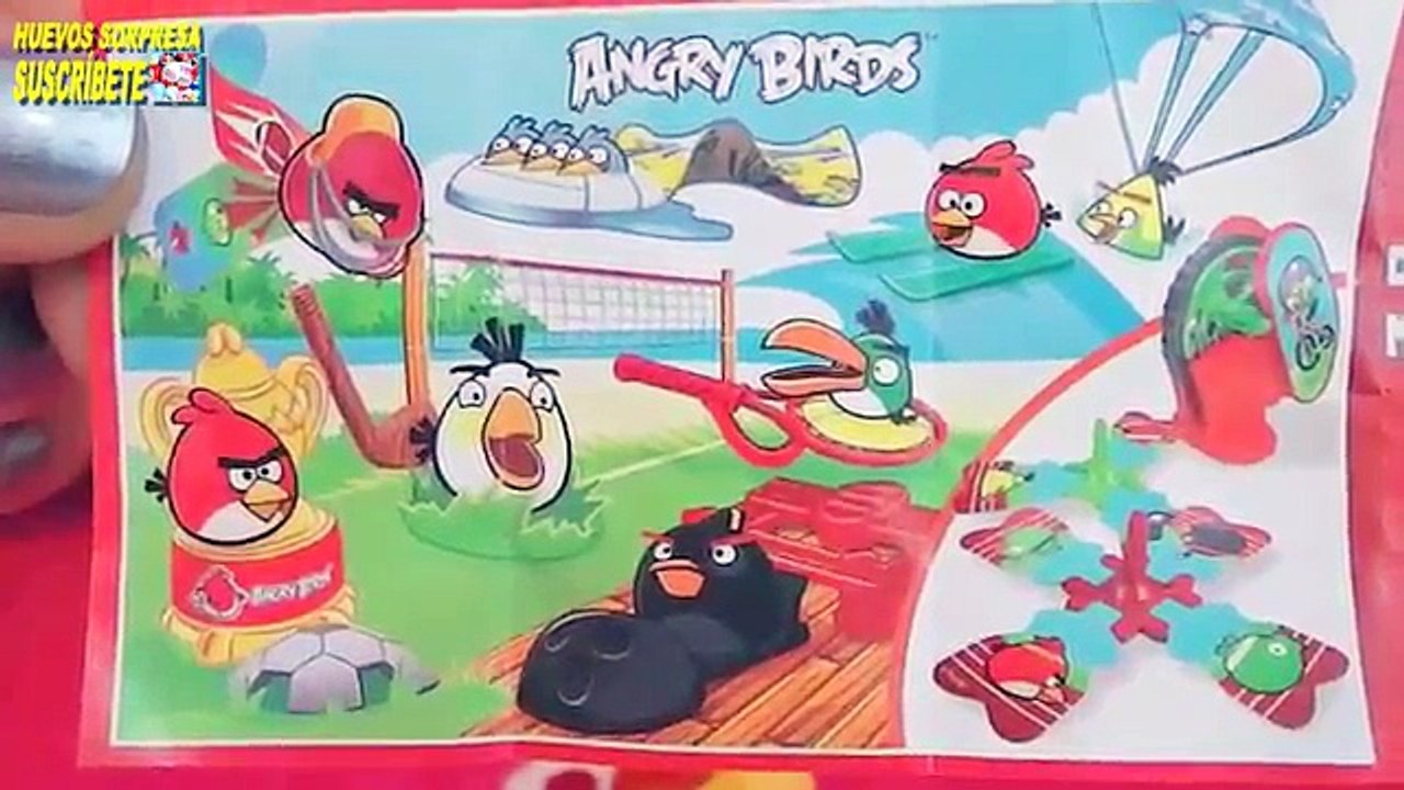3 huevos sorpresa kinder joy, hora de aventuras y angry birds en español. Unboxing