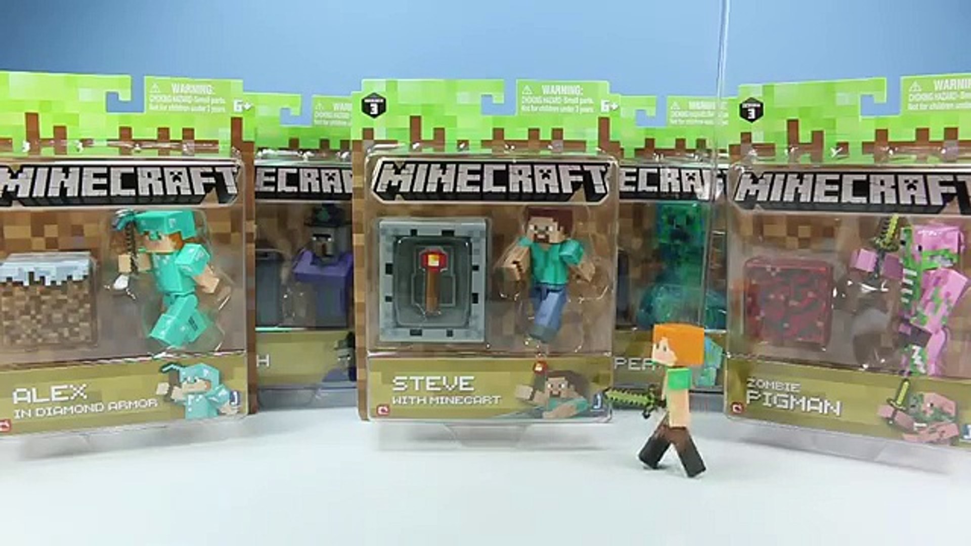 Minecraft Jazwares Series 3 Action Figures Steve Alex Pigman & More - video  Dailymotion