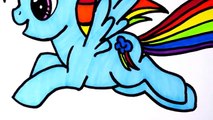 How To Draw and Color Rainbow Dash l MLP Coloring Pages Videos For Children l Kids Simple Drawing