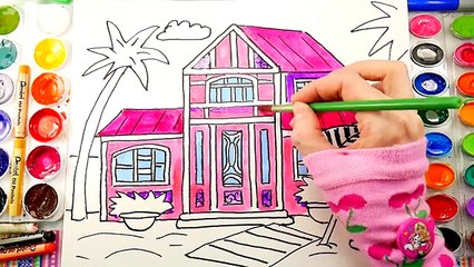 Barbie Beach House Coloring Book - Educational Drawing and Coloring Art Video for Kids