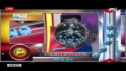 PCSO 9 PM Lotto Draw, May 26, 2018