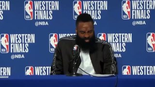 James Harden discusses game 6 against the Warriors