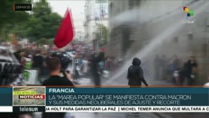 Francia: fuerzas de seguridad dispersan marcha contra gob. de Macron