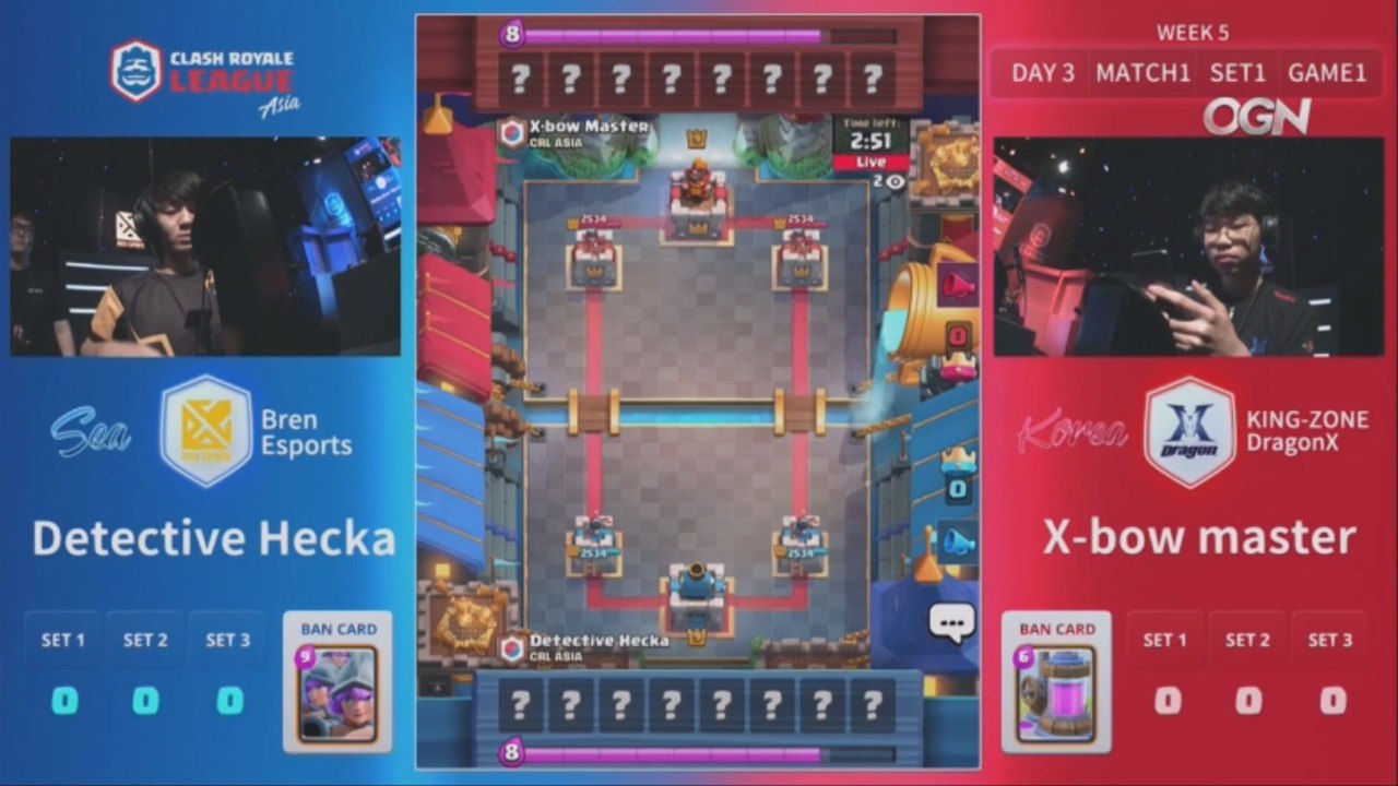 [Match 1] Bren Esports vs KING-ZONE DragonX 180527 - 클래시 로얄 리그 아시아 (CRL)