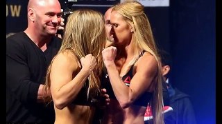 Ronda Rousey Clashes with Holly Holm during Weigh-In