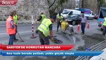 Sarıyer sahil yolunda çökme meydana geldi