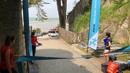 Arrivée du Trail de l’archange au pied de l’abbaye