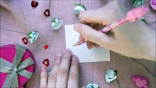 DIY наклейки без двухстороннего скотча открытки валентинки к 14 февраля