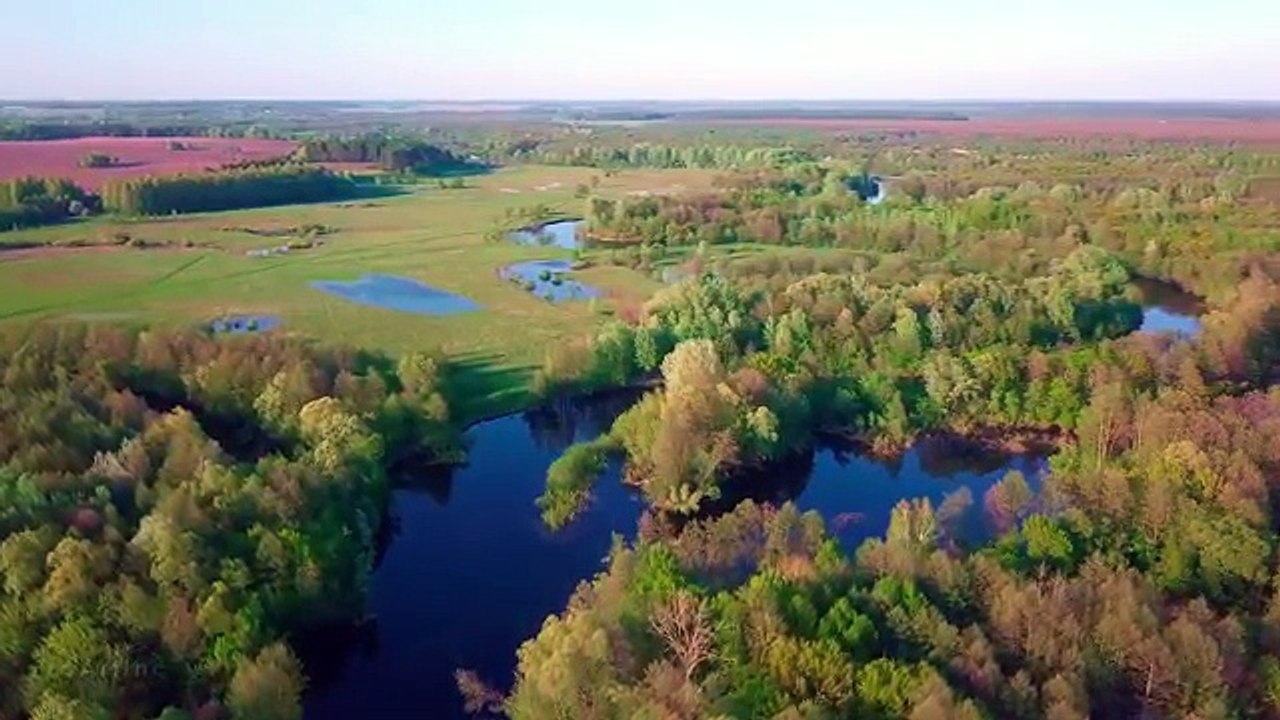 4K Aerial Footage of Ukrainian Rivers - Flying with Relaxing Piano Music