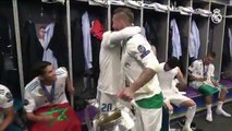 La celebración de los jugadores del Real Madrid en el vestuario tras ganar La Decimotercera
