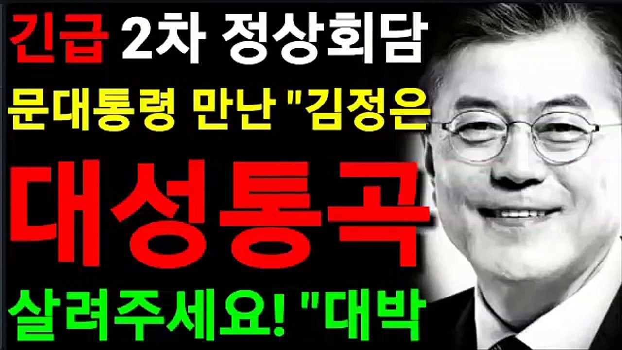 긴급 "2차 정상회담 "문대통령 만난 "북한 김정은 대성통곡 "살려주세요! "대박