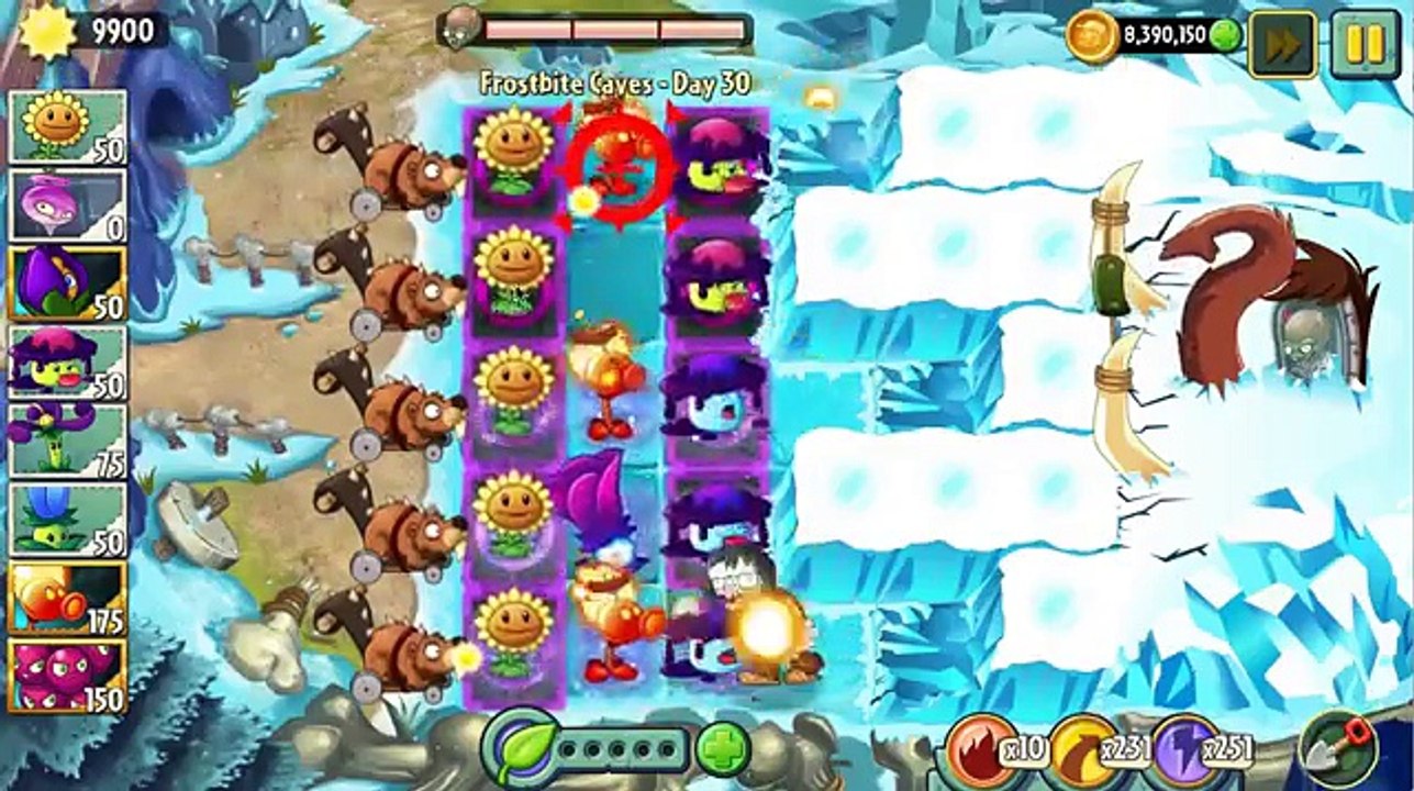 Plants vs Zombies 2 Epic Hack - Shadow Crew vs Frosbite Cave Zombot Tuskmaster 10,000 BC
