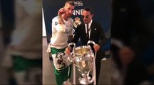 Marcelo, Sergio Ramos y Cristiano Ronaldo con Saltbae