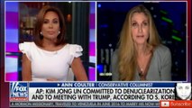 Ann Coulter, Conservative Columnist on AP: Kim Jong Un committed to denuclearization and to meeting with Trump, According to S. Korea. #DonaldTrump #NorthKorea #SouthKorea #JudgeJeanine #FoxNews @AnnCoulter