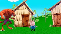 peppa pig George Pig e Papai Pig em Os três porquinhos casa palha madeira e tijolos totoykids