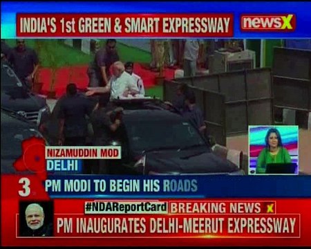 PM Modi begins his mega roadshow; inaugurates Delhi-Meerut expressway