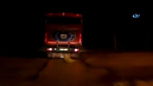 Kamyonetin arkasına bağladığı köpeği metrelerce böyle sürükledi