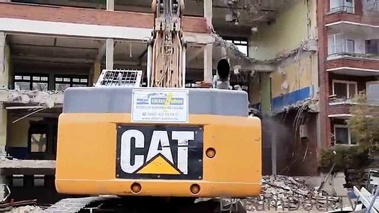 CATERPILLAR 345C LONGFRONT BAGGER MACHT SCHULE PLATT # EHLERT ABBRUCH HAMBURG