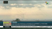 Israel intercepta proyectiles de mortero cerca de Franja de Gaza