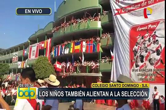 Perú vs. Escocia: escolares y profesores alientan a la selección en SJL