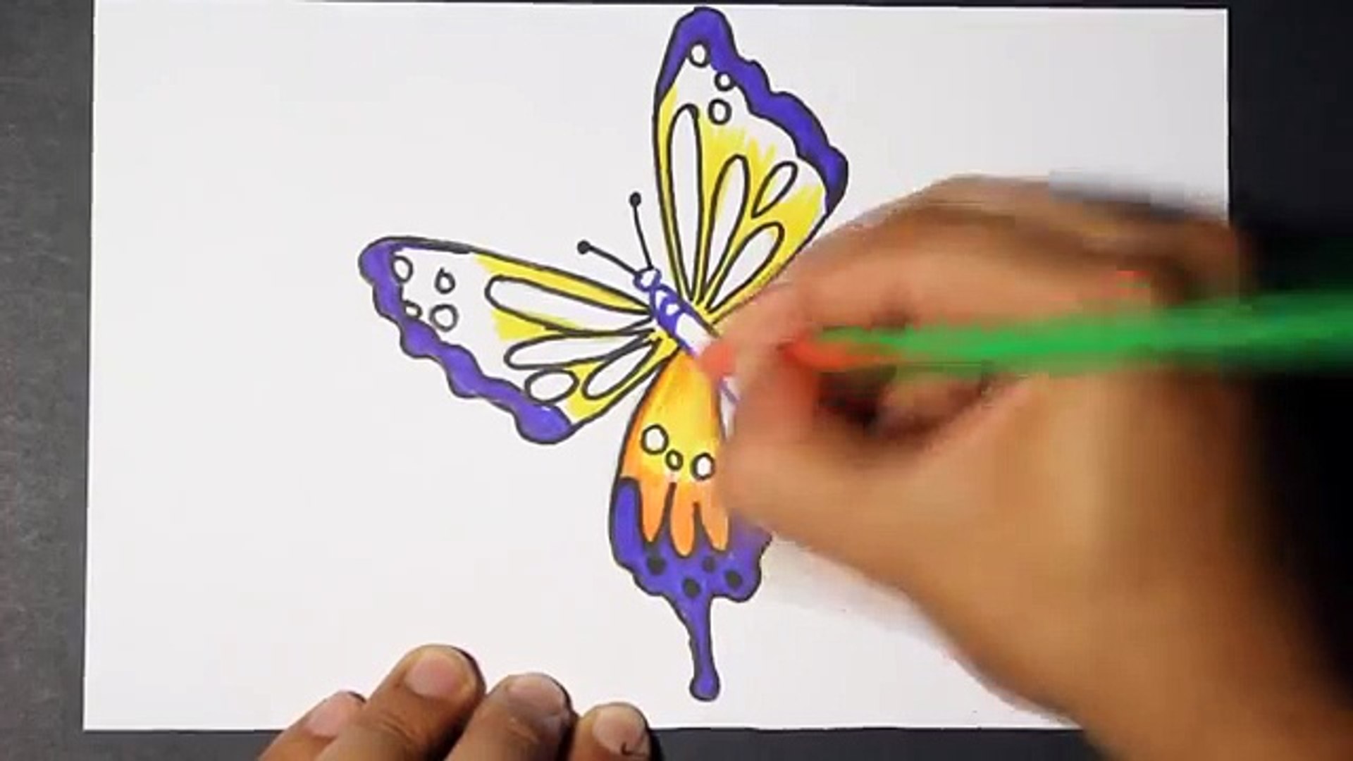 how to draw butterfly 3 - como dibujar una mariposa - como pintar una  mariposa - video Dailymotion