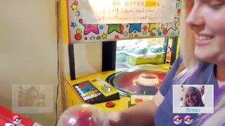 Who can win more Pokeballs? Robot Pokemon arcade game battle at NeoFuns! | The Crane Couple