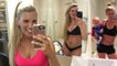 Tiffiny Hall reveals her super ripped abs just eight months after giving birth to her first child Arnold... as she shares comparison snaps of her post-pregnancy transformation