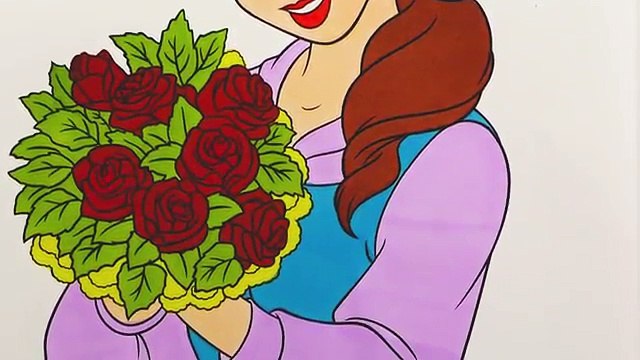 Coloring Pages Disney Princess Belle and Ariel l Drawing Pages To Color For Kids l Rainbow Colors