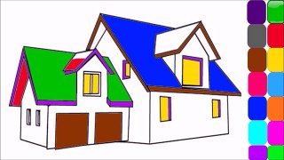 House Coloring Page - Learn Colors
