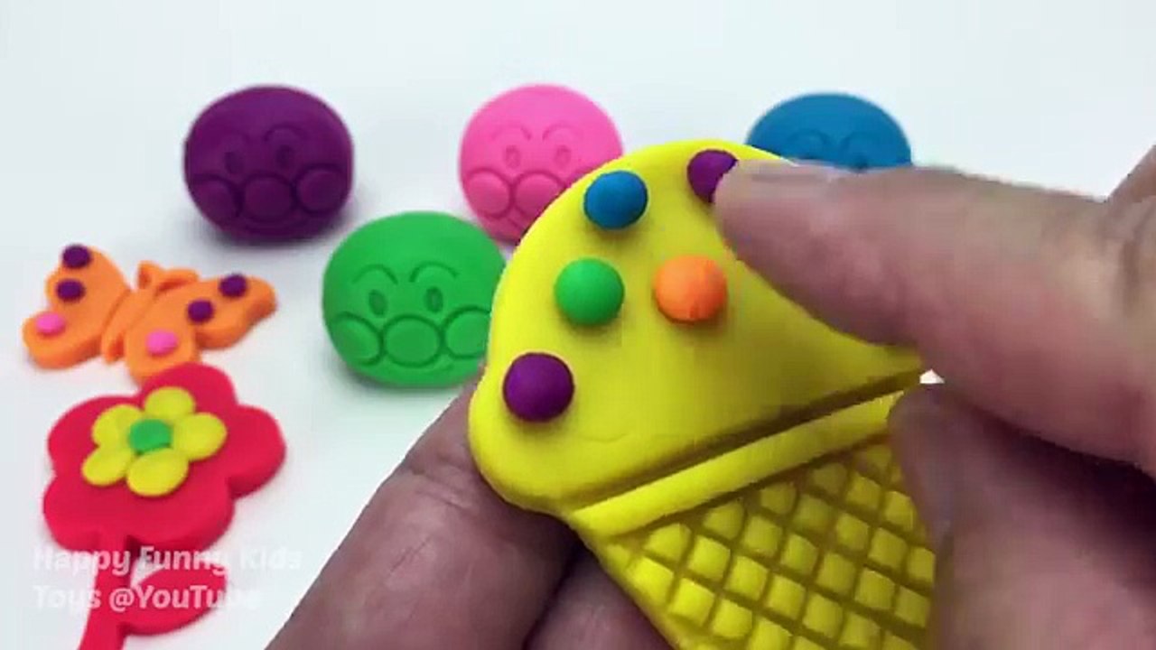 Learn Colors Play Doh Anpanman Ice Cream Molds Fun & Creative for Kids Surprise Toys Peppa Pig
