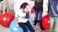 Giant Balloon Explosion CHALLENGE with My Friends! B2cutecupcakes