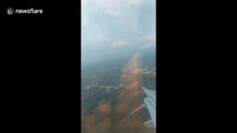 Lightning storm flashes above Heathrow airport