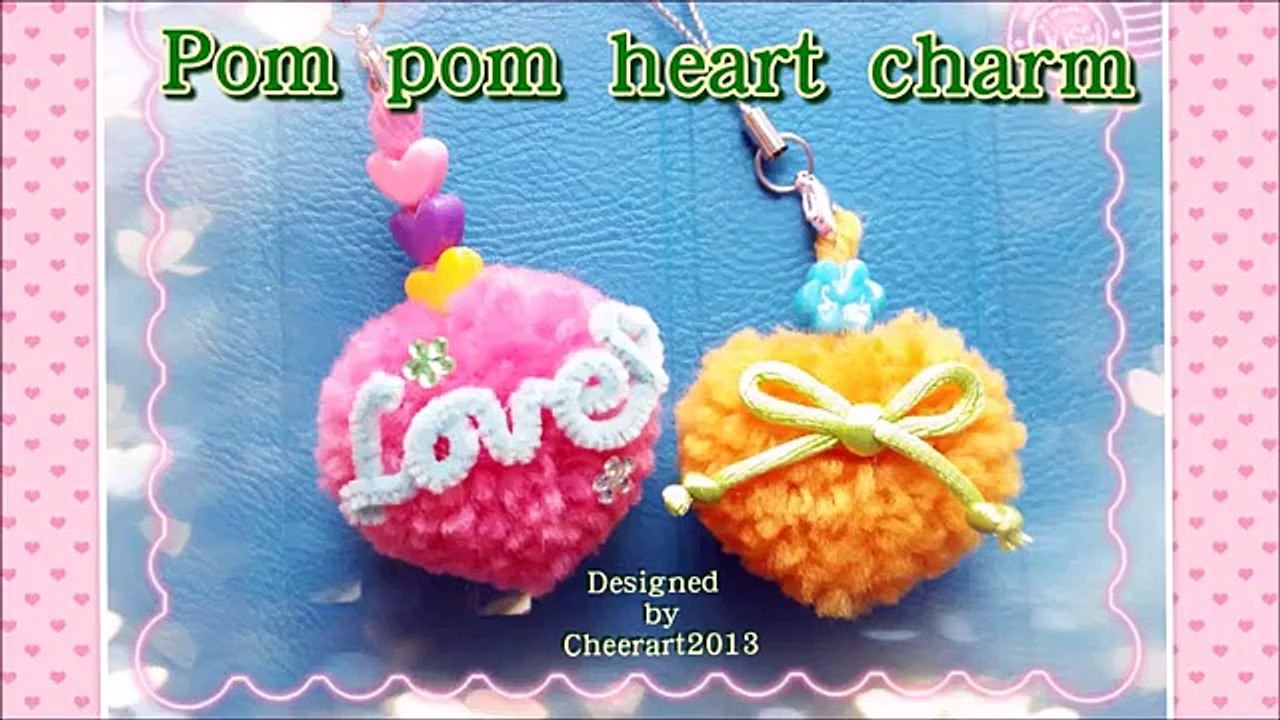 Diy yarn Pompom heart tutorial 心形毛冷球教學