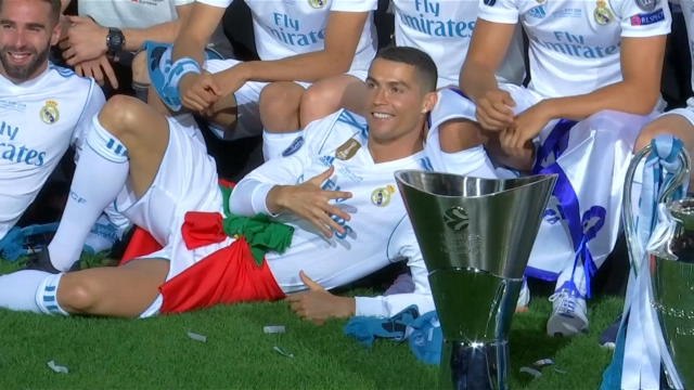 Ronaldo celebrates Real's Champions League win despite transfer speculation