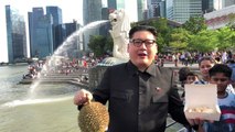 Kim Jong Un impersonator Howard X arrives in Singapore
