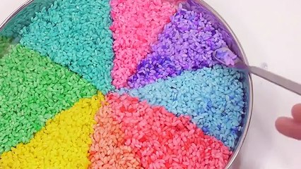 DIY How To Make Colors Rice Cocktail Learn Colors Glitter Slime Clay