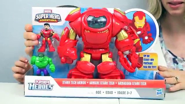 Playskool Heroes Marvel Super Hero Adventures Stark Tech Armor Hulk Iron Man Avengers Toys