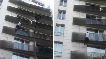 Les images de Mamoudou Gassama en train de sauver un enfant de 4 ans