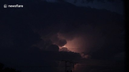 Stunning clip shows lightning over UK